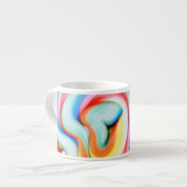 Gestreifter Lutscher und mehrfarbige Smarties Espressotasse (Vorderseite Links)
