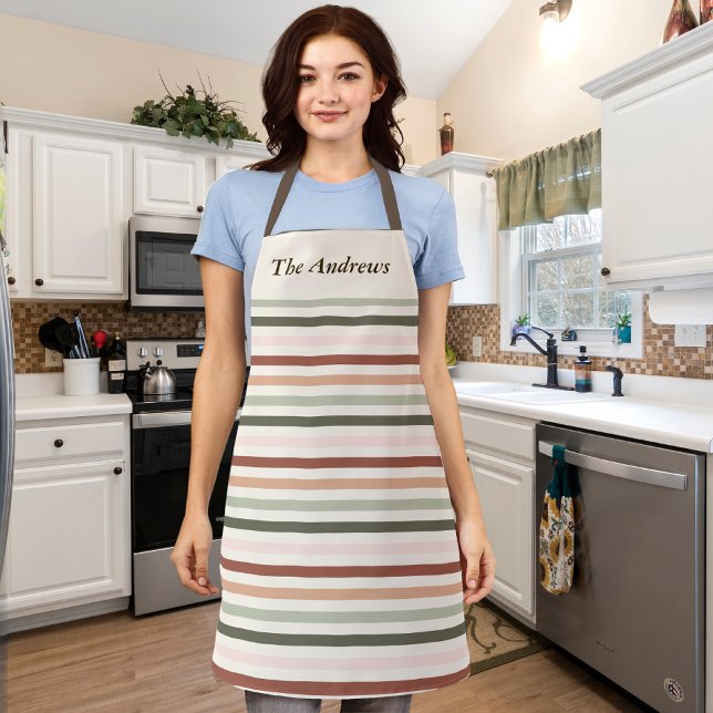 Gestreifter Pastelleimer OsterFrühjahr Schürze (Striped Pastel Easter Custom Spring Apron)