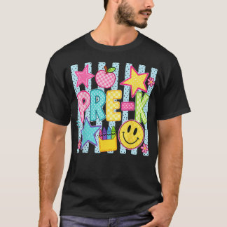 Gestreifter Preppy-Vorschul-Rückkehr-zur-Schule-Le T-Shirt