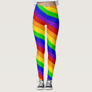 Gestreifter Regenbogen färbt Leggings STOLZ bunte
