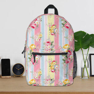 Gestreifter rosa floraler Rucksack