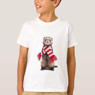Gestreifter Schal Frettchen Kinder T-Shirt