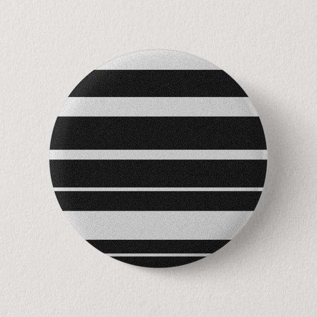 Gestreifter Schwarzweiss-Knopf Button (Vorderseite)