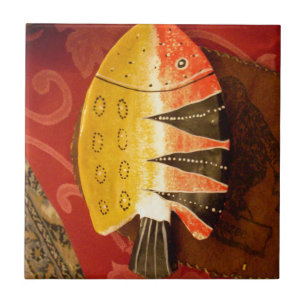 Gestreifter Sensation Tiger Barb Fisch Kunst Druck Fliese