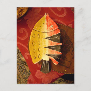 Gestreifter Sensation Tiger Barb Fisch Kunst Druck Postkarte