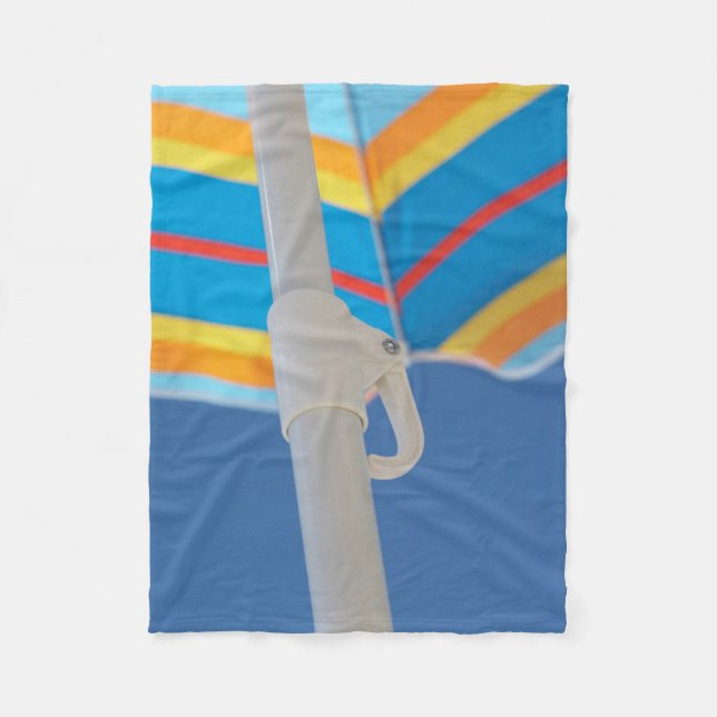 Gestreifter Strandschirm Fleecedecke (Vorderseite)