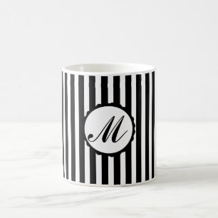 Gestreifter Streifen-Schwarz-weiße Kaffeetasse