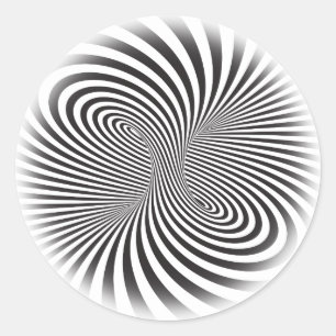 Gestreifter Torus. Optische Täuschung der endlose Runder Aufkleber