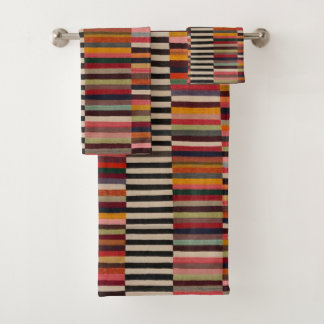 gestreiftes Badetuch Set