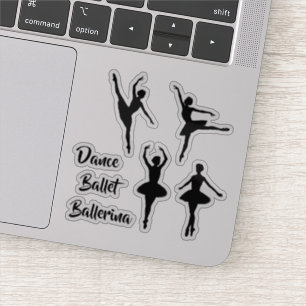 Gestreiftes Ballet Dancer Thema Konturschnitt Viny Aufkleber