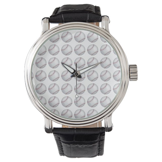 Gestreiftes Baseballmuster Armbanduhr (Vorderseite)
