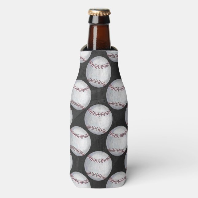 Gestreiftes Baseballmuster Flaschenkühler (Flaschenvorderseite)