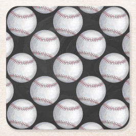 Gestreiftes Baseballmuster Rechteckiger Pappuntersetzer