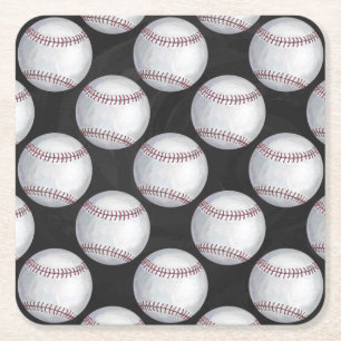 Gestreiftes Baseballmuster Rechteckiger Pappuntersetzer