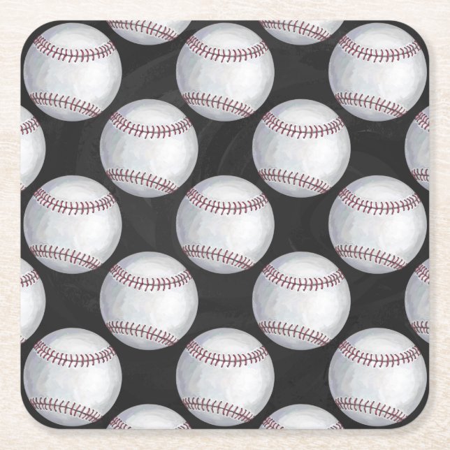 Gestreiftes Baseballmuster Rechteckiger Pappuntersetzer (Vorderseite)