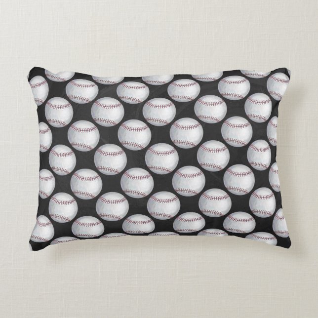Gestreiftes Baseballmuster Zierkissen (Vorderseite)