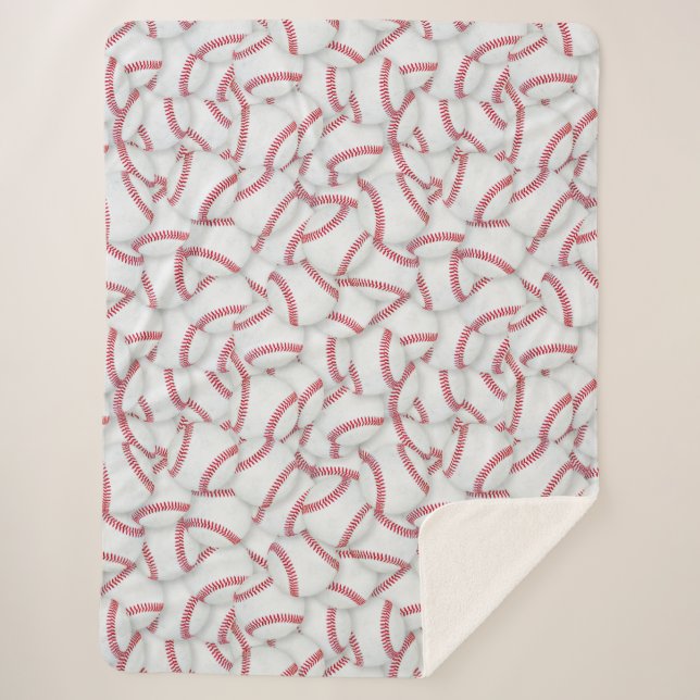 Gestreiftes Baseballs-Muster Sherpadecke (Vorderseite)