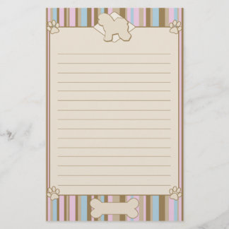 Gestreiftes Bichon Frise Briefpapier