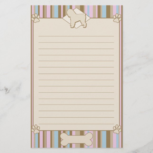 Gestreiftes Briefpapier Brüssels Griffon (Vorderseite)