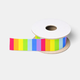 Gestreiftes buntes rotes Band des Regenbogens Satinband