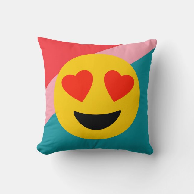 Gestreiftes Emoji Liebethrow-Kissen Kissen (Vorderseite)