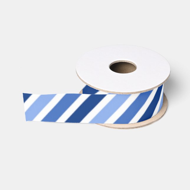 Gestreiftes Grosgrain-Band: Blaue und weiße Ripsband (Spule)