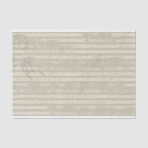 Gestreiftes Grunge Grün und Elfenbein Seidenpapier