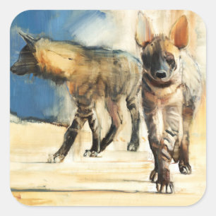 Gestreiftes Hyaenas 2010 Quadratischer Aufkleber