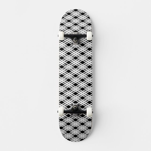 Gestreiftes kariertes Muster Skateboard (Vorderseite)