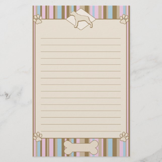 Gestreiftes Leopard-Hundebriefpapier Louisianas Briefpapier (Vorderseite)