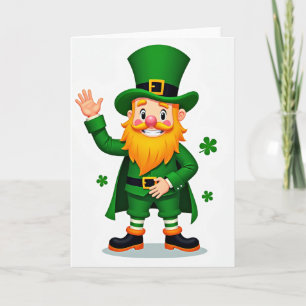 Gestreiftes Leprechaun-Glückwunschkarte Karte