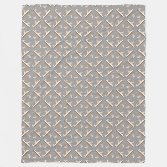 Gestreiftes Lilienmuster Fleecedecke (Vorderseite)
