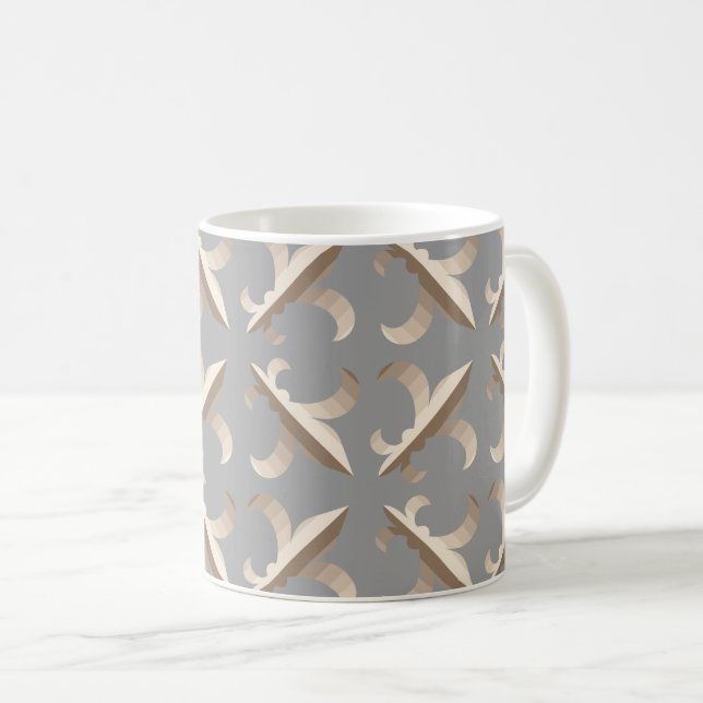 Gestreiftes Lilienmuster Kaffeetasse (VorderseiteRechts)