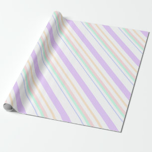gestreiftes Linien Muster Striche Regenbogenfarben Geschenkpapier