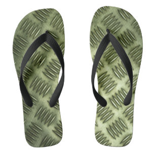 Gestreiftes Metall - Edelstahlbodengewebe Flip Flops
