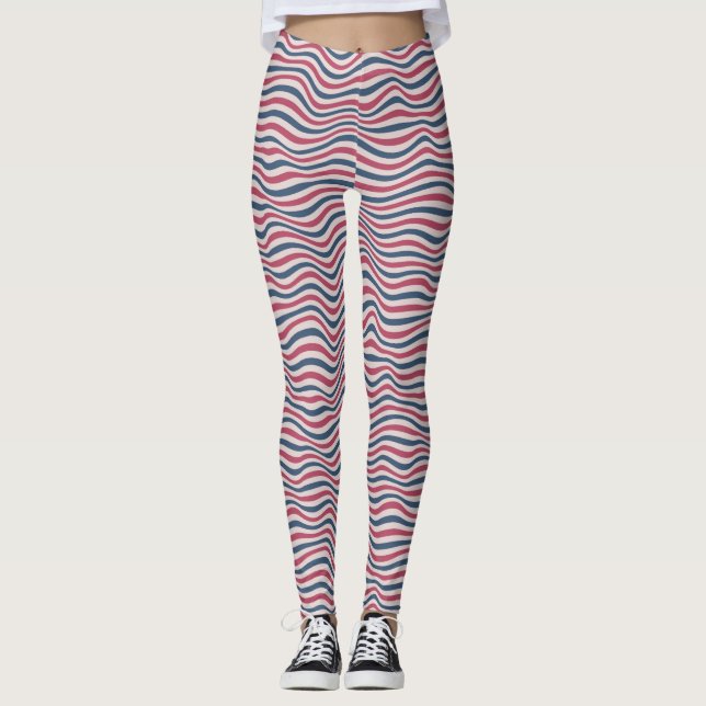 Gestreiftes Muster 2 Leggings (Vorderseite)