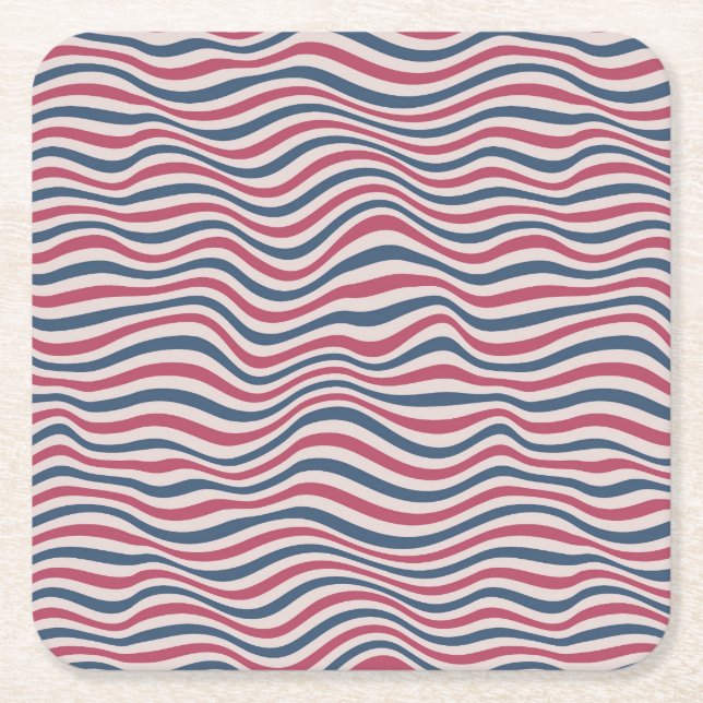 Gestreiftes Muster 2 Rechteckiger Pappuntersetzer (Vorderseite)