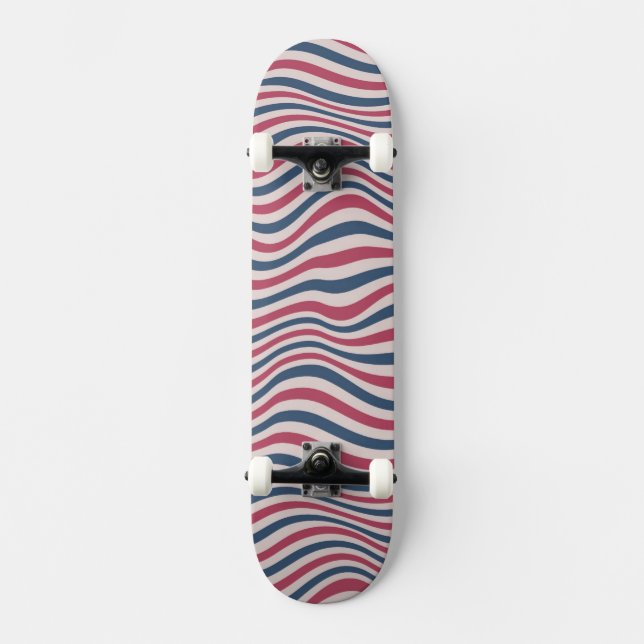 Gestreiftes Muster 2 Skateboard (Vorderseite)