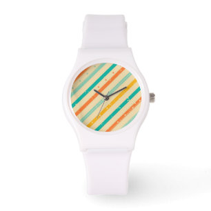 Gestreiftes Muster des Retro Schmutzes Armbanduhr