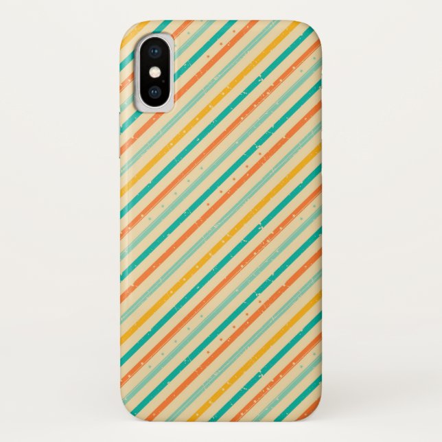 Gestreiftes Muster des Retro Schmutzes Case-Mate iPhone Hülle (Rückseite)