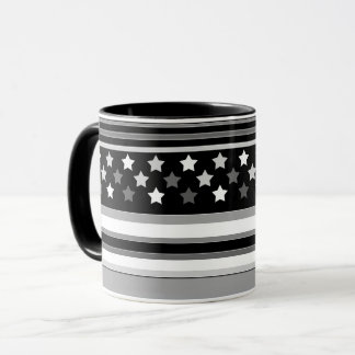 Gestreiftes Muster horizontal mit Sternen Tasse