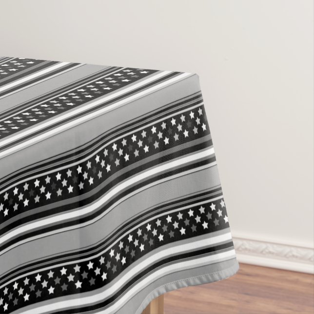 Gestreiftes Muster horizontal mit Sternen Tischdecke (Beispiel)
