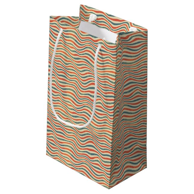 Gestreiftes Muster Kleine Geschenktüte (Rückseite Schrägansicht)
