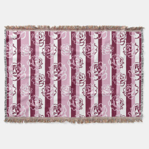 Gestreiftes Muster mit Rosen Decke