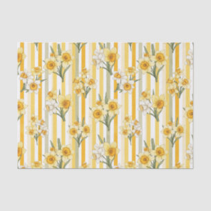 Gestreiftes Narzissen-Blumenmuster Seidenpapier