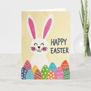 Gestreiftes Osterei-Hasen-Papier-Karte Karte