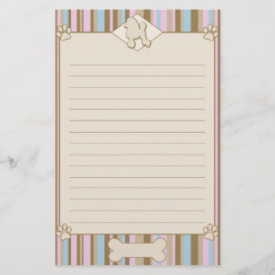 Gestreiftes Pudel-Briefpapier Briefpapier