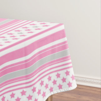 Gestreiftes rosa Muster mit Sternen Tischdecke