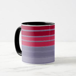 Gestreiftes rot und grau einfaches Muster Tasse