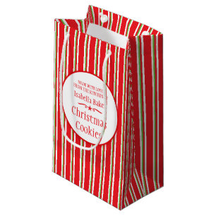 Gestreiftes rotes grünes kleine geschenktüte
